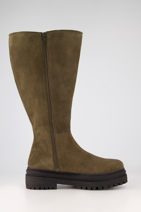 Suede-Stiefel, 3XL-Schaft, Chelsea-Einsatz, Weite H