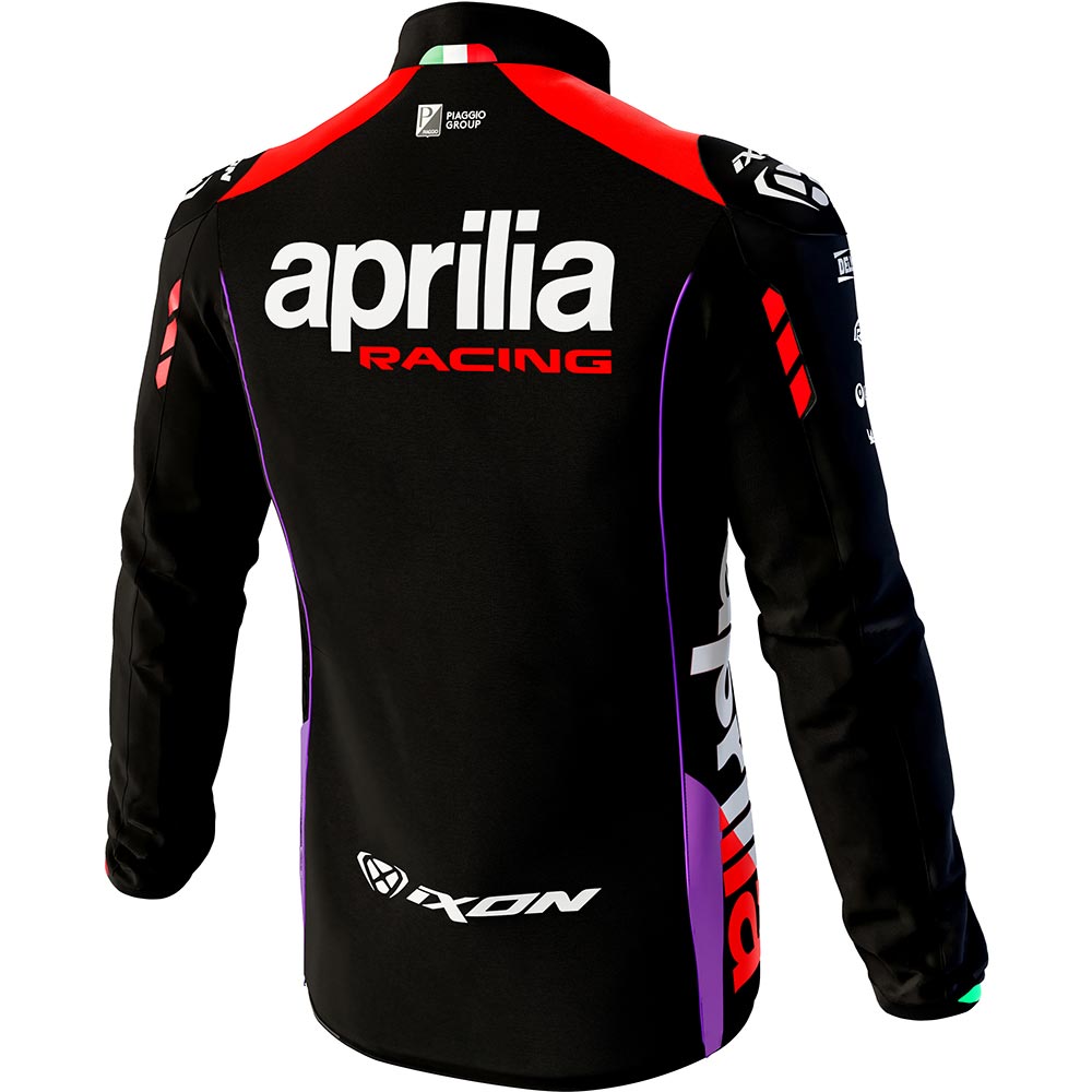 Ixon - Sweat zippé Aprilia 24 Noir / Rouge fluo / Violet
