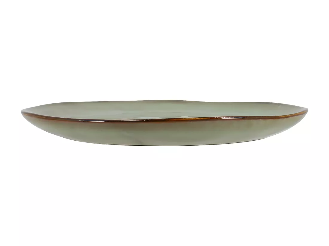 Ogo Living - Lot 6 Assiettes Dessert Barbade 20.5cm En Gres Vert Clair