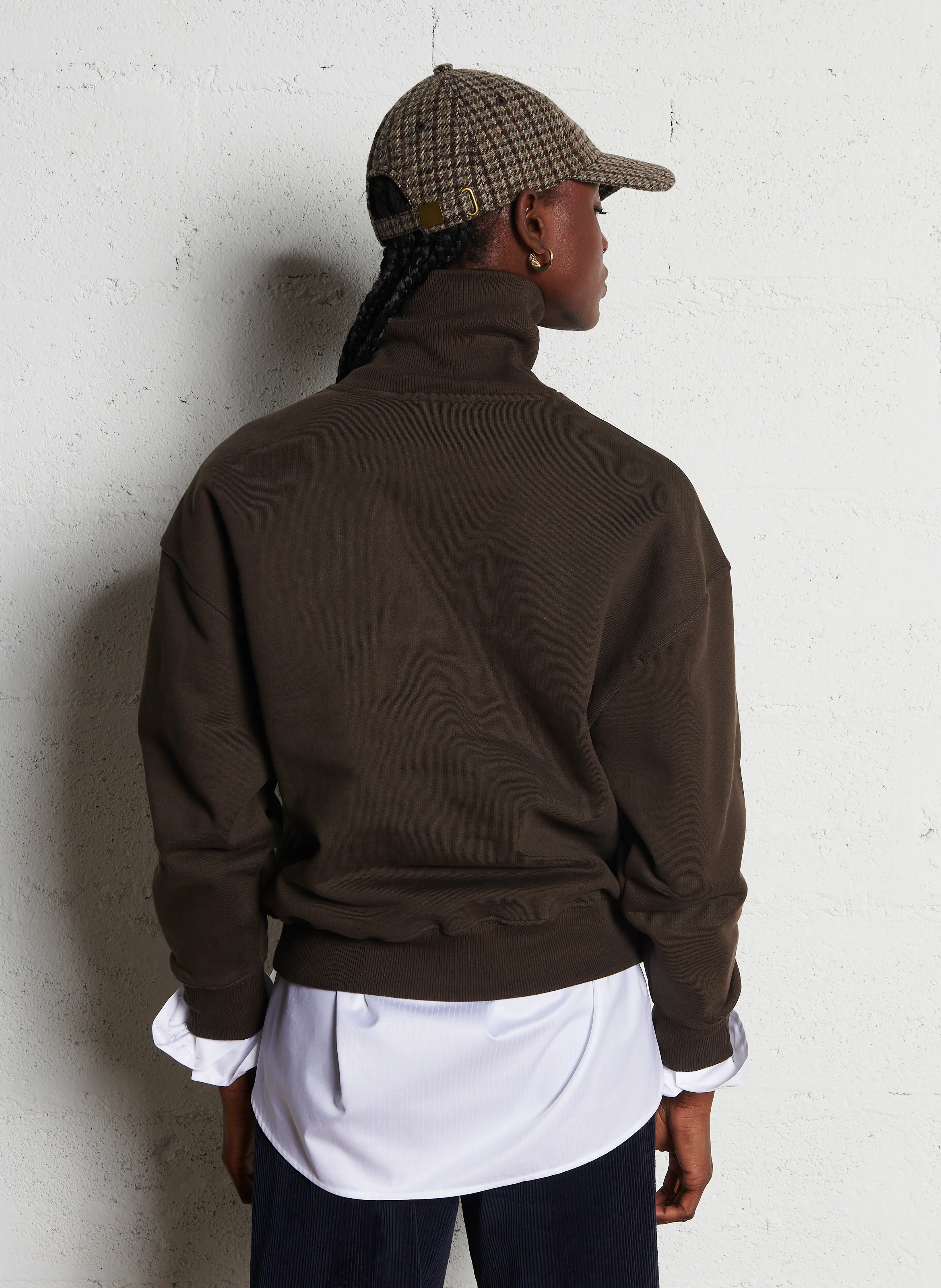 VITO - Sweat col montant droit en coton bio | Gris