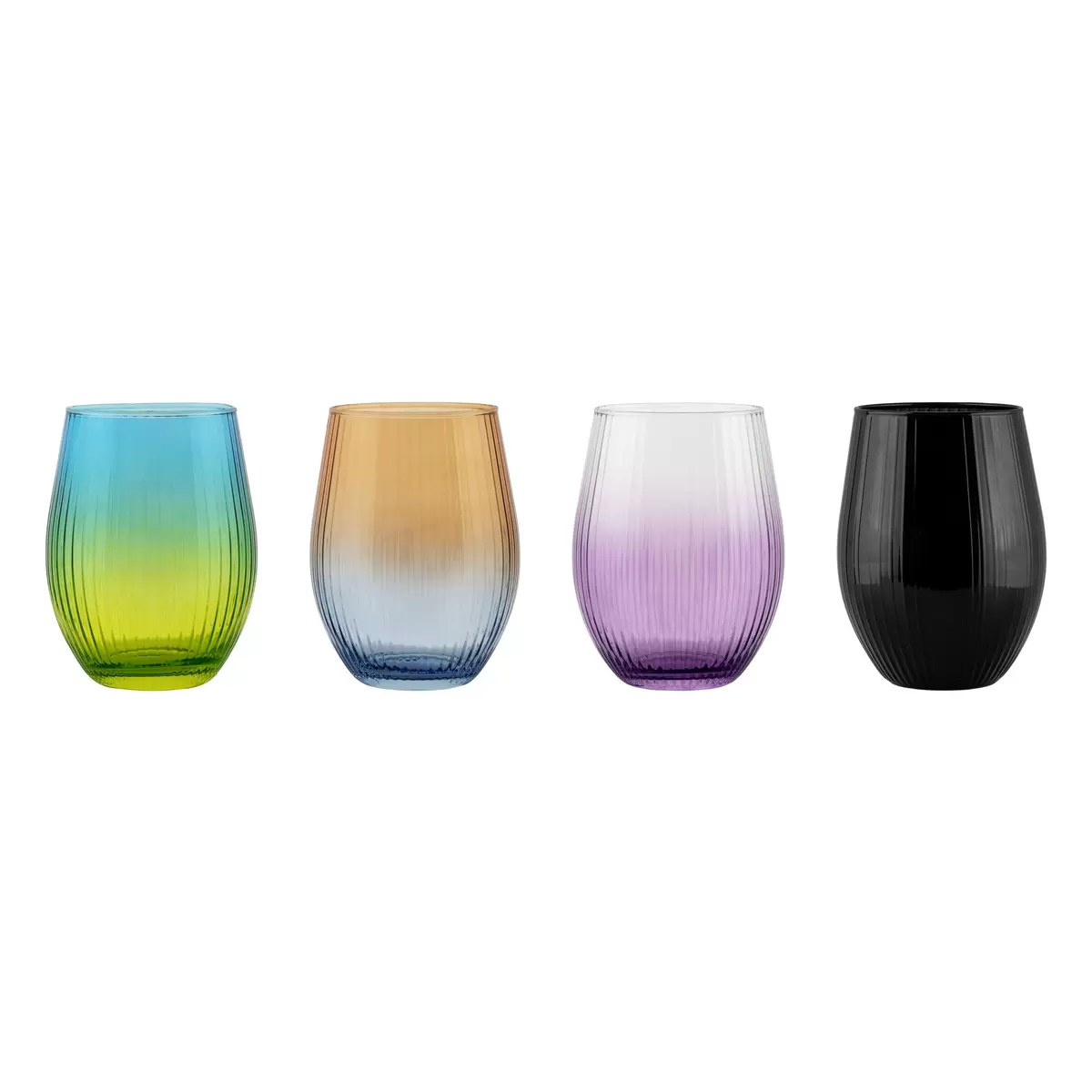 Trinkglas Luca Bessoni blau,gelb,lila,orange,schwarz