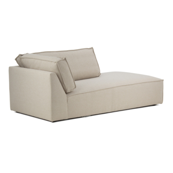 KARWEI modulaire bank James eindstuk hoek lang rechts grof geweven beige polyester