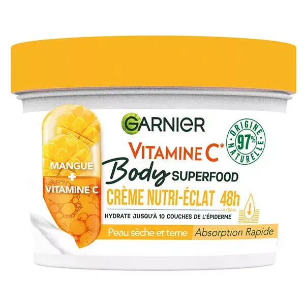 Creme Garnier Body Superfood Nutri-Radiance Manga e Vitamina C 380ml