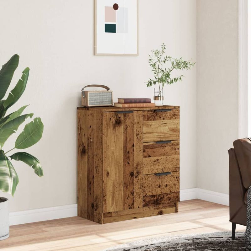 vidaXL - Dressoir - Oud Houtkleurig - Bewerkte Hout