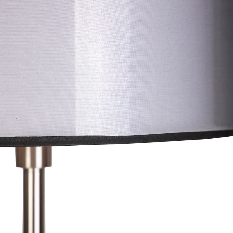 Design vloerlamp staal met zwart-wit kap 47 cm - Simplo