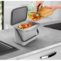 Poubelle bio Bintex, avec couvercle, gris