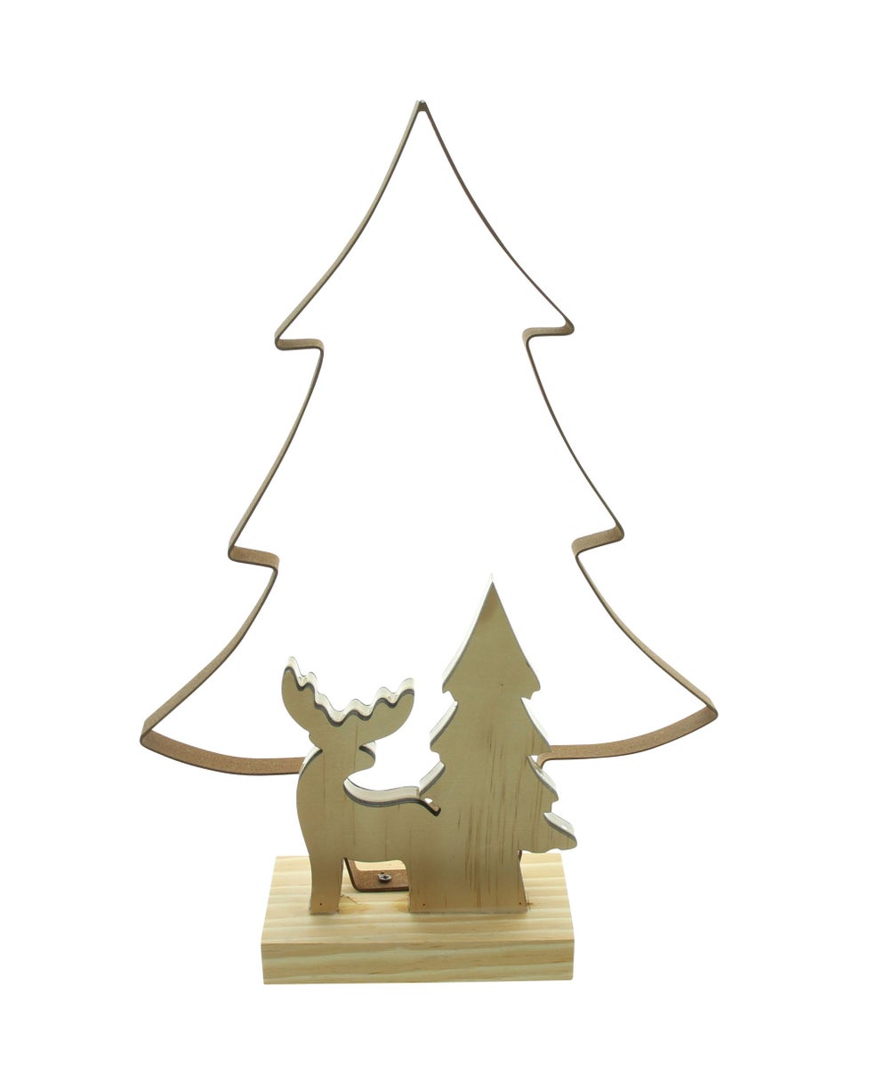 FRANK FLECHTWAREN | LED decoratieve metalen kerstboom, 24,5 x 7 x 36 cm, spar, metaal, acryl