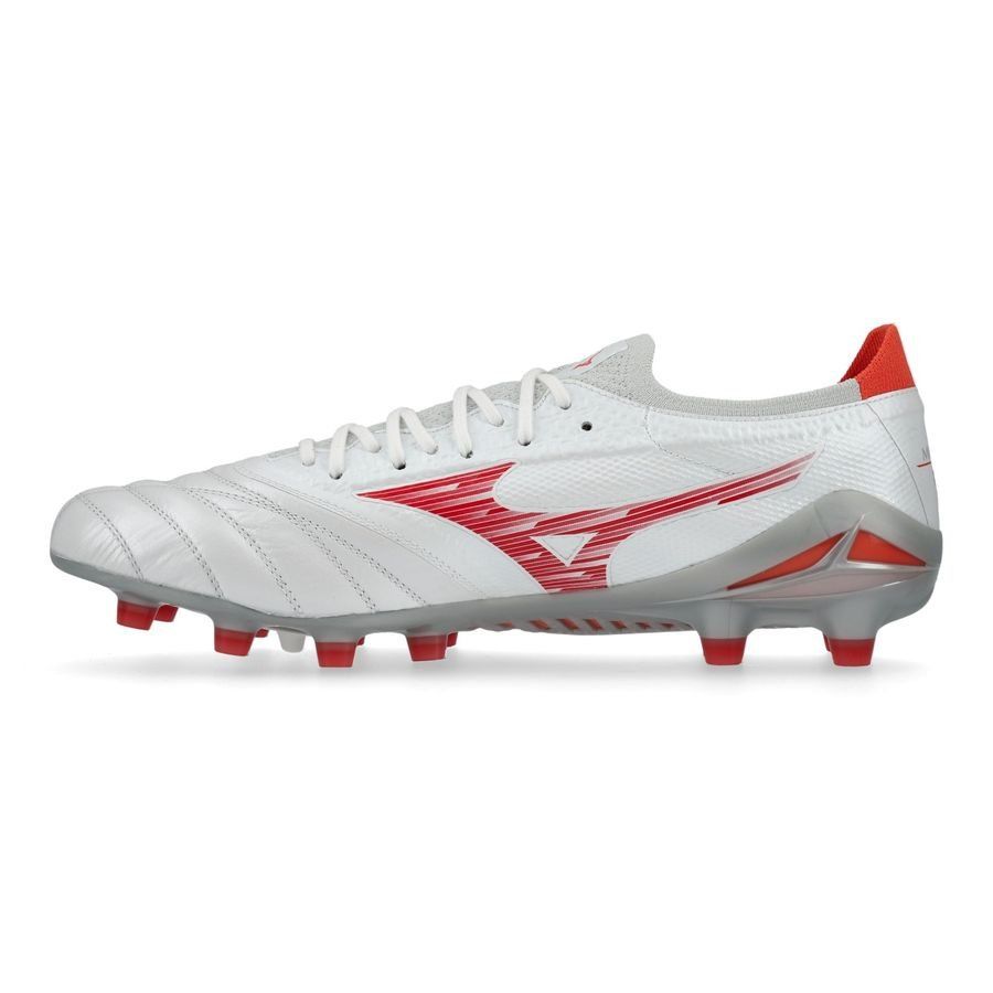 Mizuno Morelia Neo IV Beta Elite FG/AG Charge - Blanc/Radiant Red