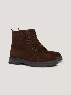Botas de tornozelo de camurça com cadarço