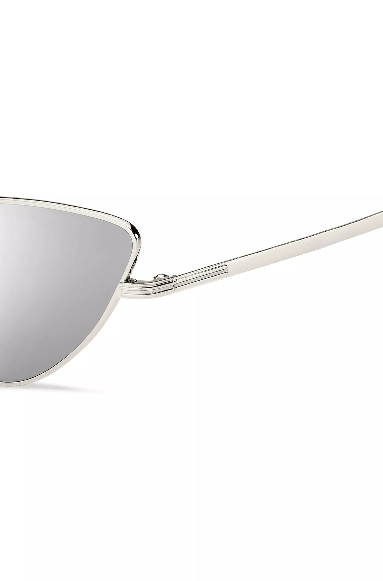 Óculos de sol BOSS Black-Cat-eye em aço com detalhes exclusivos.