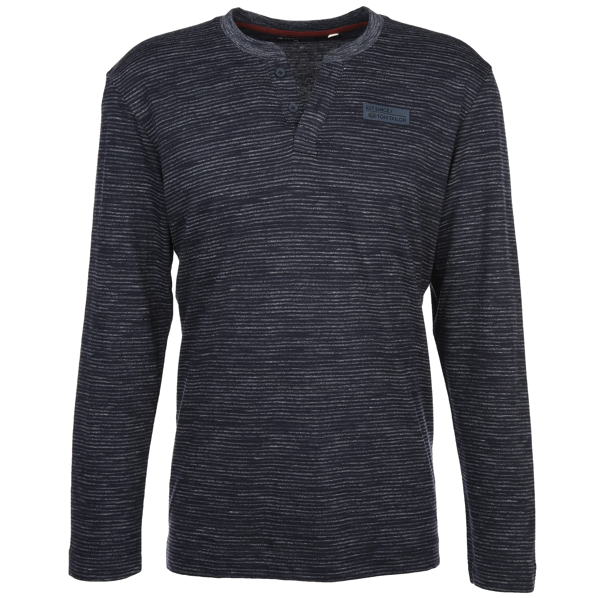 Herren Langarmshirt mit Serafino-Ausschnitt