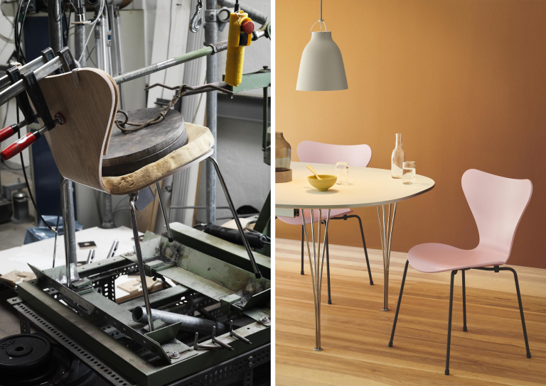 Fritz Hansen Vlinderstoel stoel chroom, lacquered black