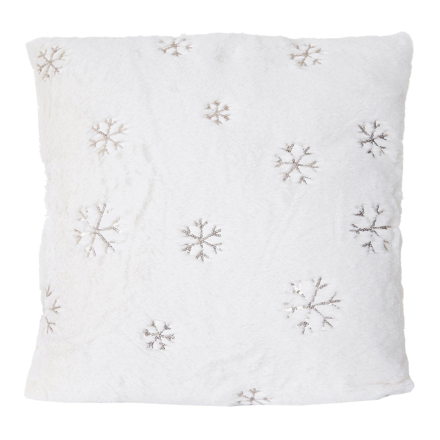 Set Kuscheldecke + Deko-Kissen Schnee, Wohndecke Sofadecke Zierkissen+Füllung, flauschig Pailletten