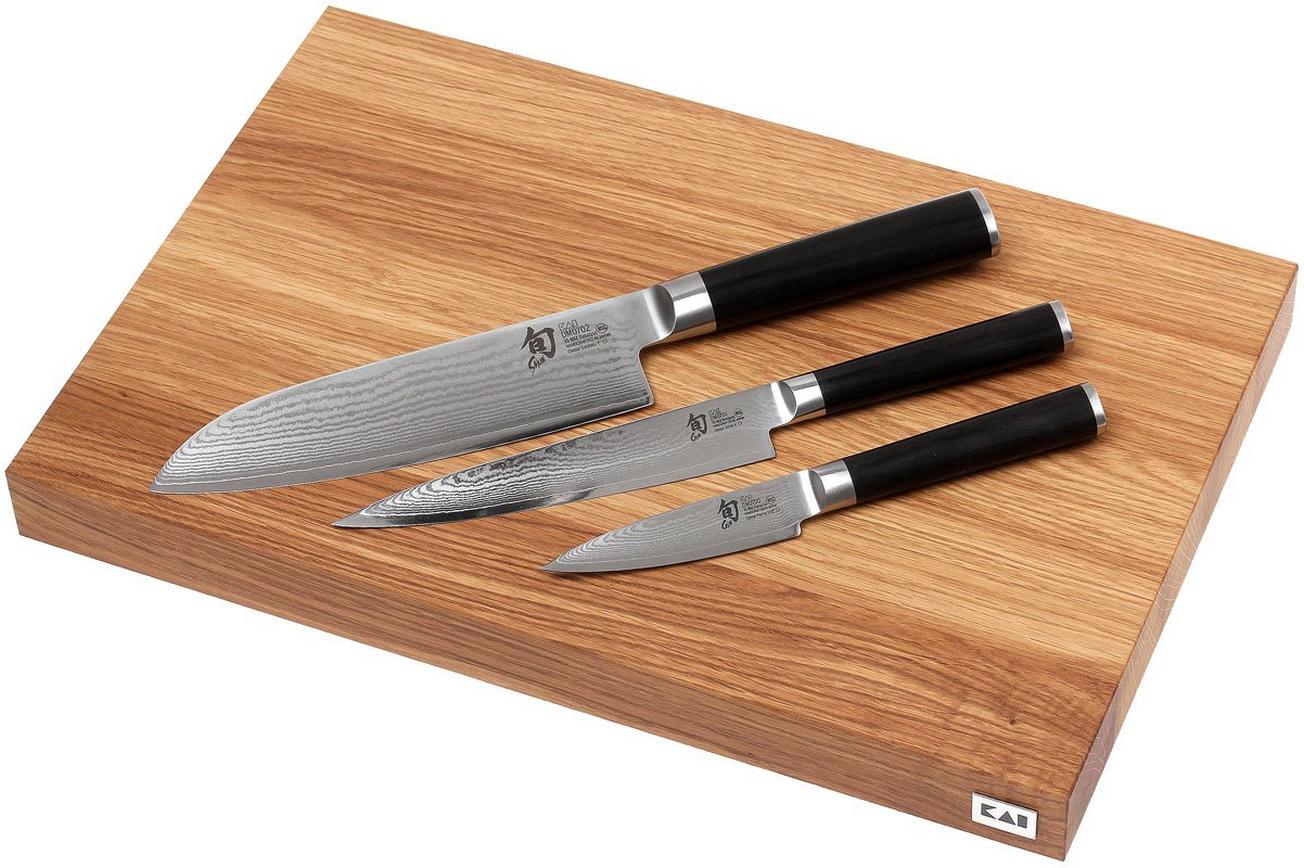 Kai Shun messenset Classic drie delig, inclusief snijplank