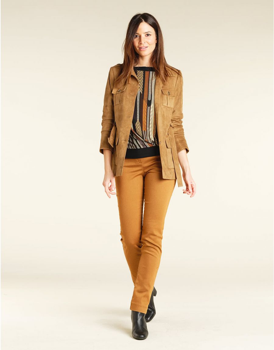 Top blousant camel