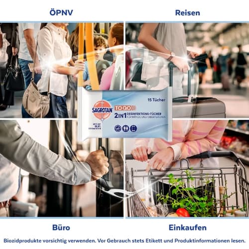 Sagrotan 2in1 Desinfektions-Tücher für Hände und Oberflächen