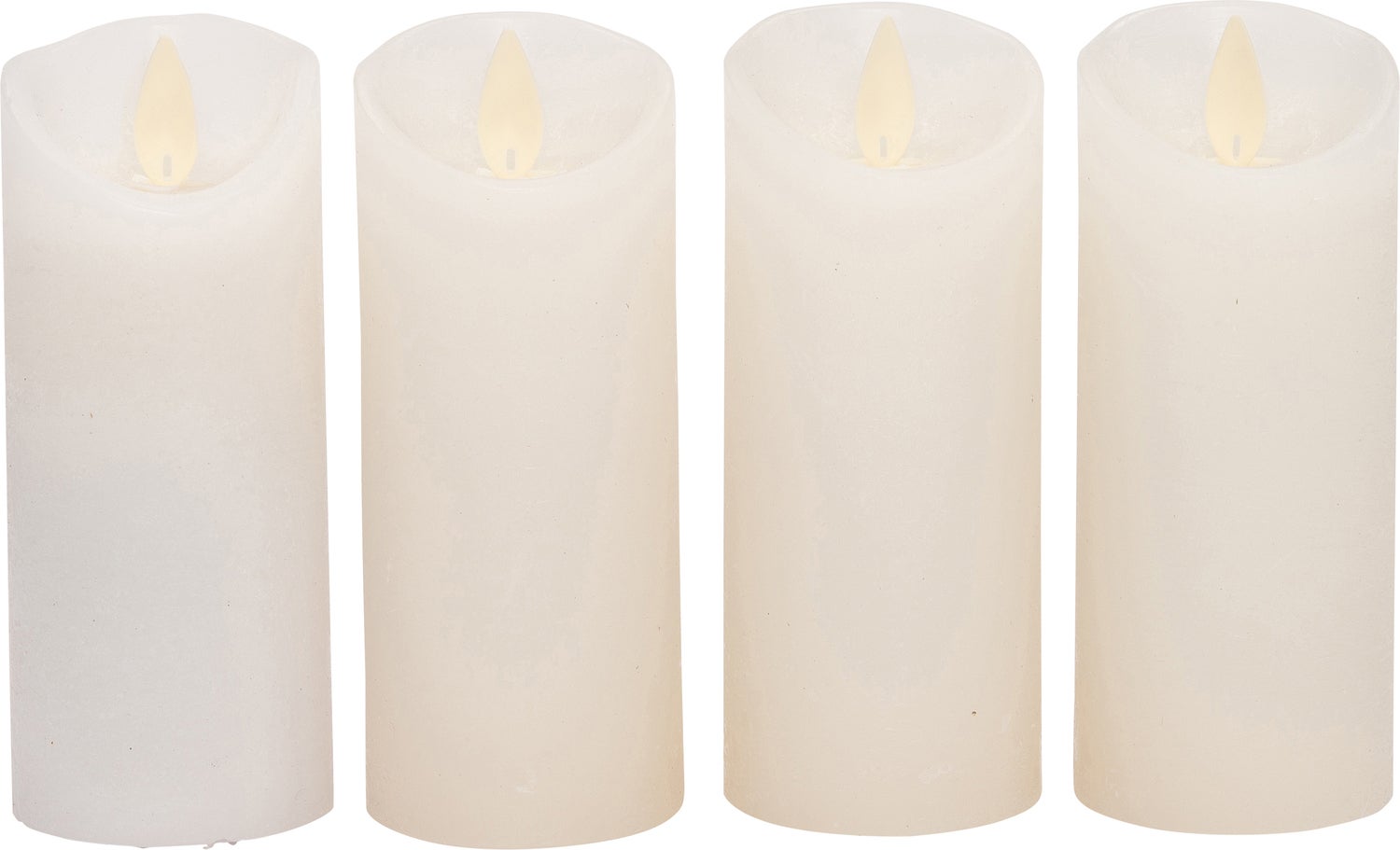 Anna's Collection LED stompkaars Rustiek wit D 5,2 H 12,5 cm 4 stuks