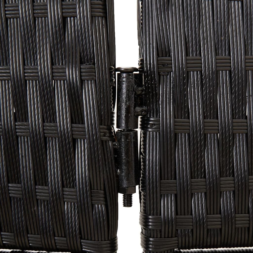 Festnight 5 teilig Paravent Poly Rattan Outdoor Raumteiler Trennwand Faltwand Sichtschutz Klappbar Raumtrenner Faltbar Stellwand Außen Innen Balkon Terrasse 245x180 cm NT7358308