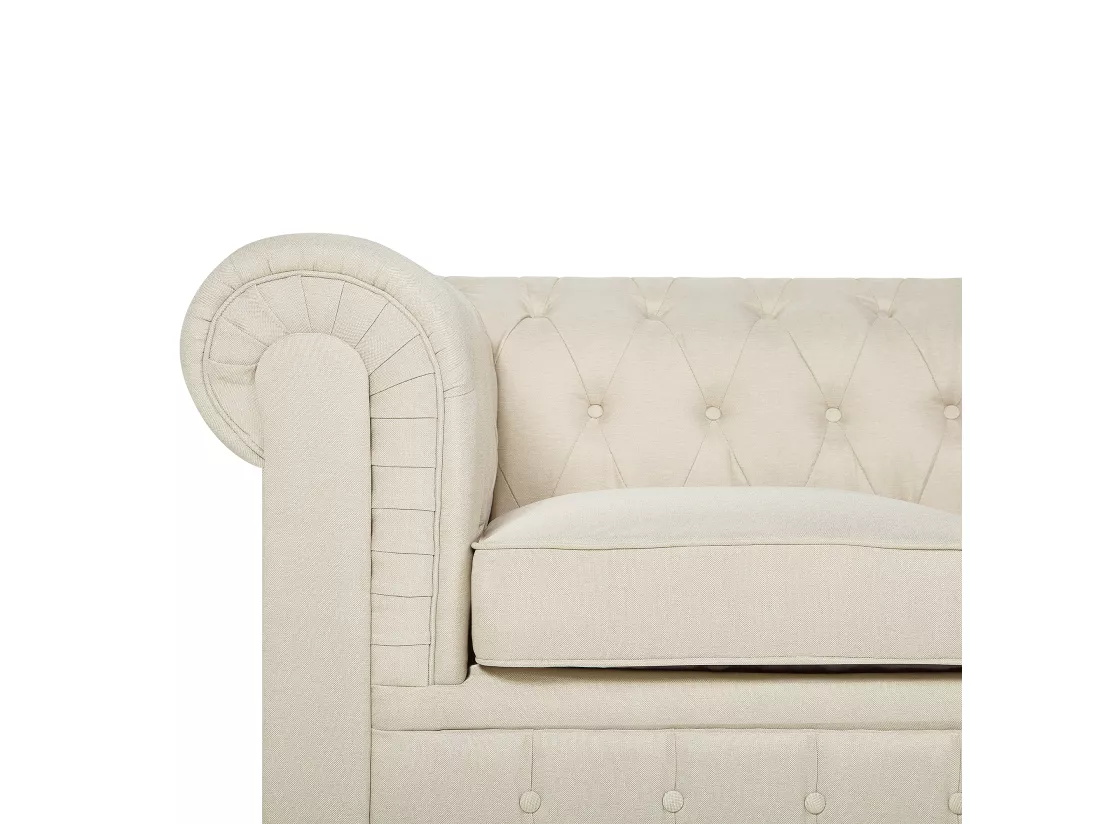 Canapé en tissu beige 3 places CHESTERFIELD