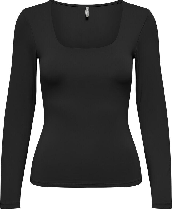 ONLY ONLEA L/S 2-WAY DEEP NECK TOP JRS Sort