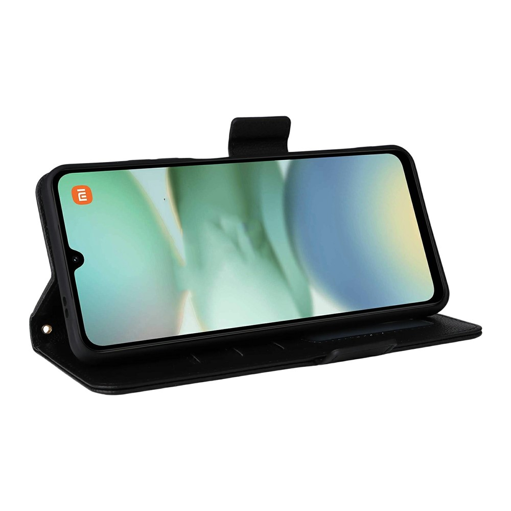 Xiaomi Redmi A5 4G Leder Tasche Flip Cover Litchi Look - Schwarz