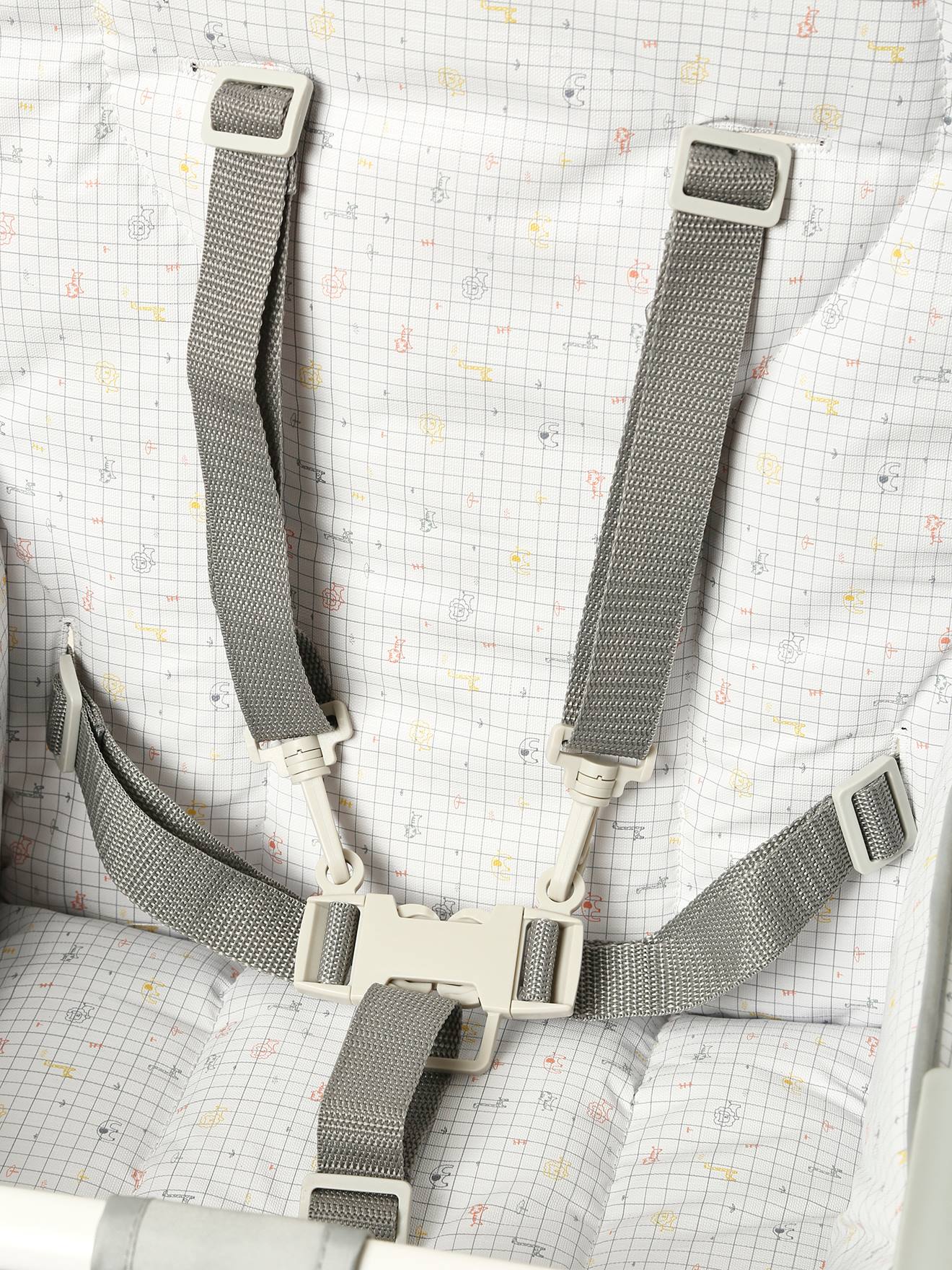 Cadeira alta Easyseat, branca clara com estampa