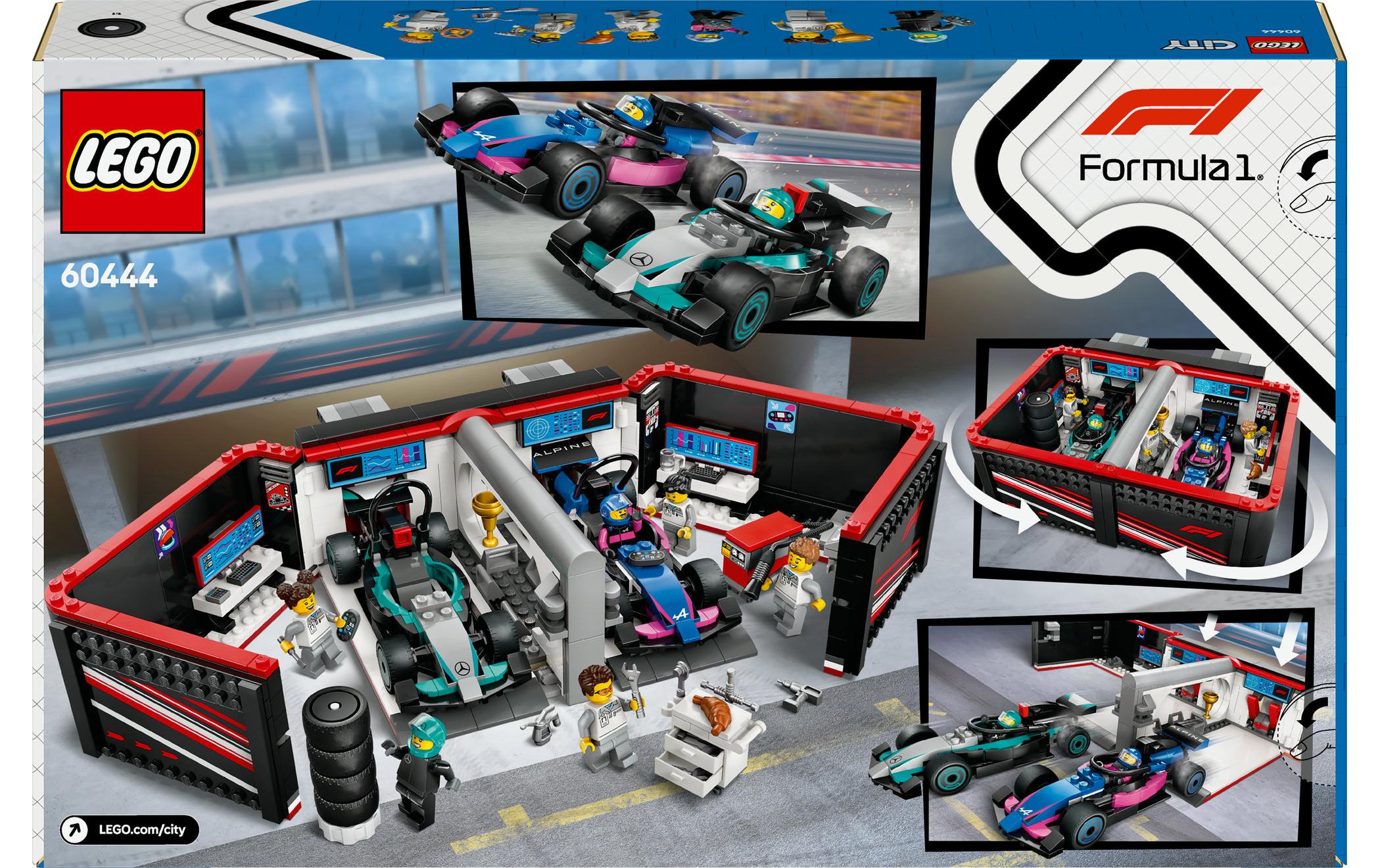 City Project Alicia 60444Konstruktions-Spielset mit F1 Werkstatt und Rennautos