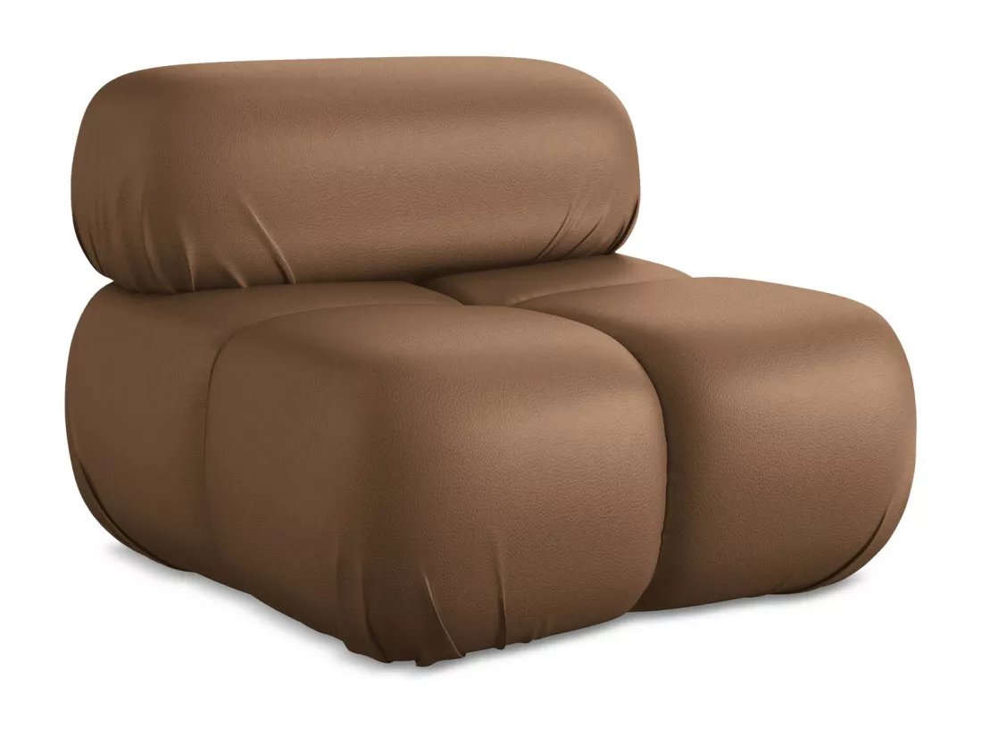 Fauteuil en Cuir artificiel - chocolat - LOKUA