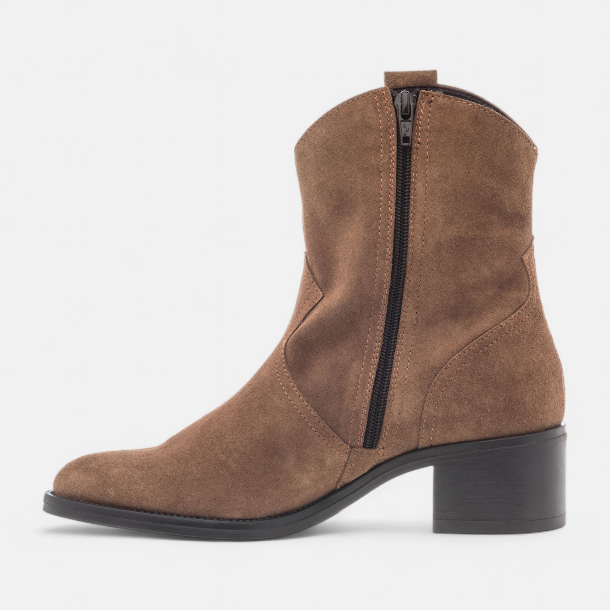 Bottines Femme en cuir camel