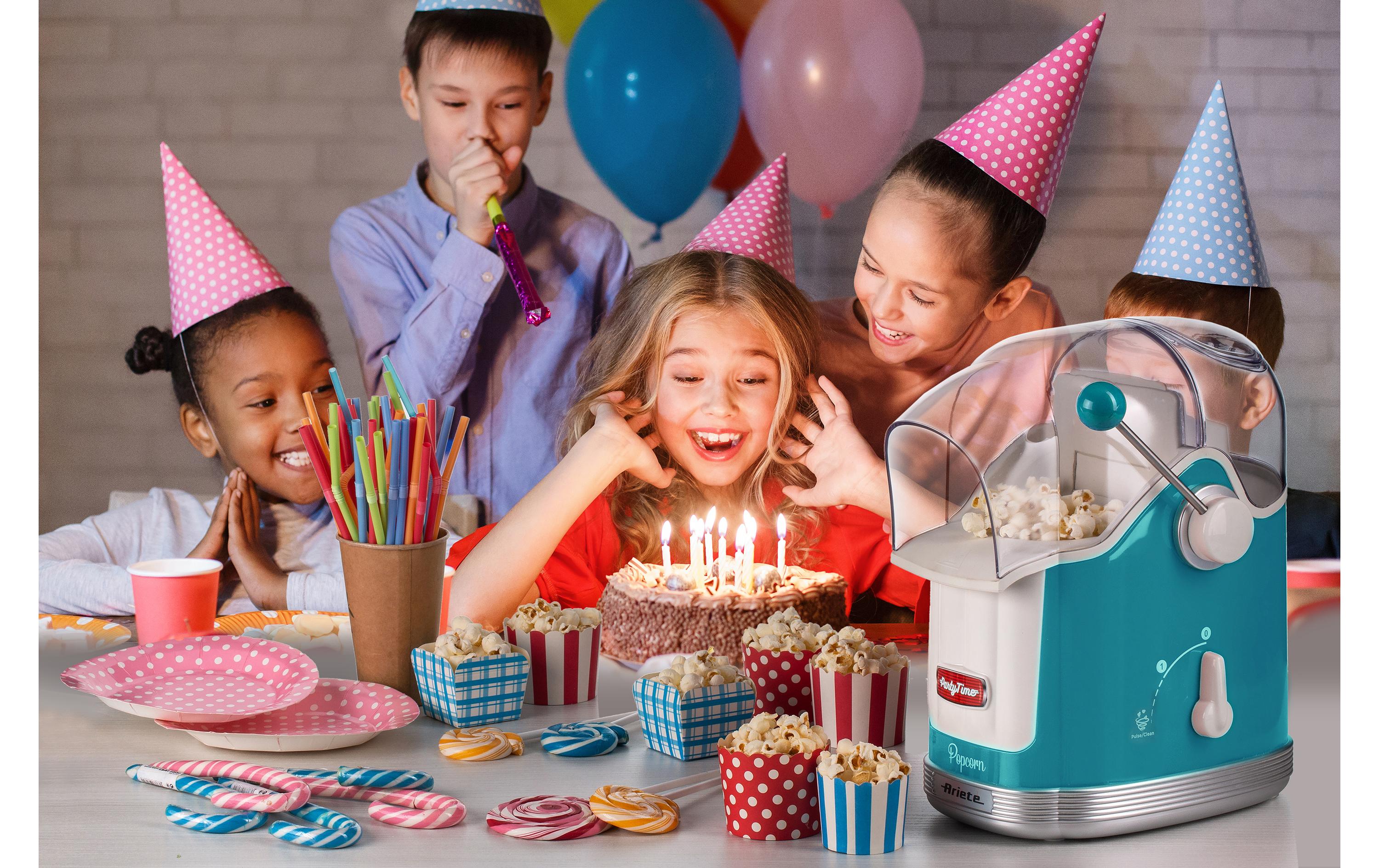 Popcorn Maschine Party Time ARI-2958-BL Blau/WeissPopcornmaschine im Retro-Design
