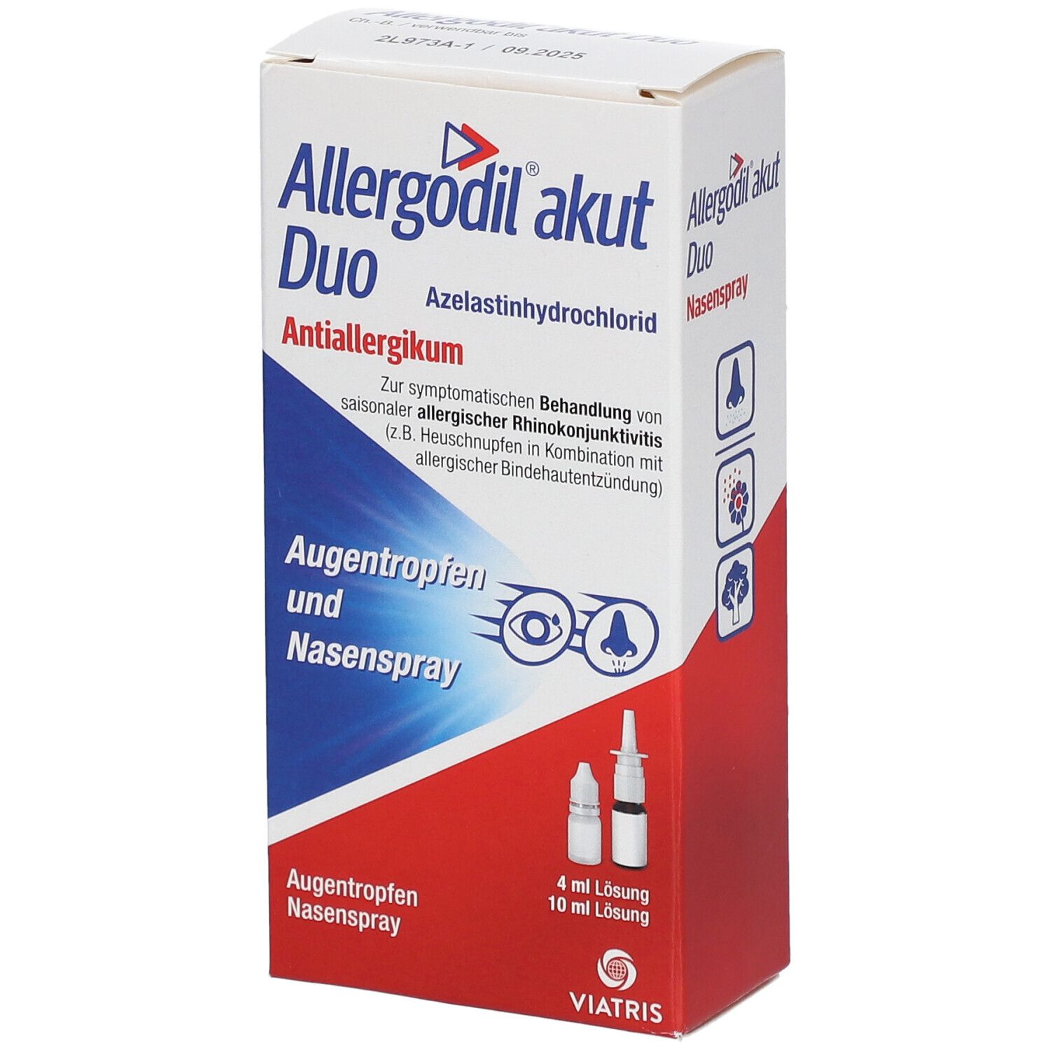 Allergodil® akut Duo: Allergie Kombipack mit Nasenspray (10 ml) und Augentropfen (4 ml), Antiallergikum mit Azelastinhydrochlorid