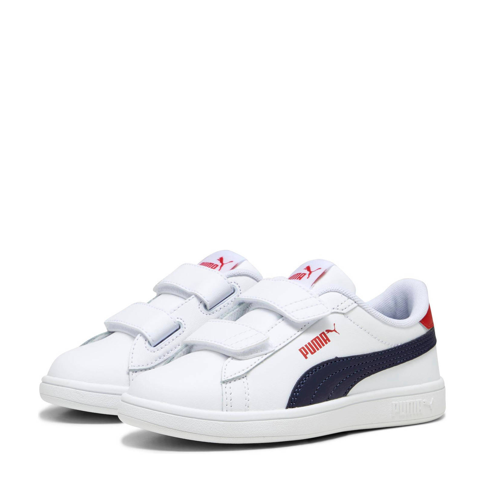 Puma Puma Smash 3.0 L V PS 3.0 sneakers wit/donkerblauw/rood