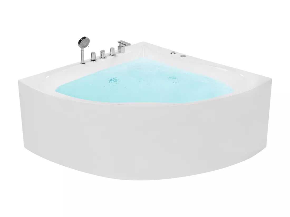 Baignoire d'angle blanche 187 x 133 cm ISLITA