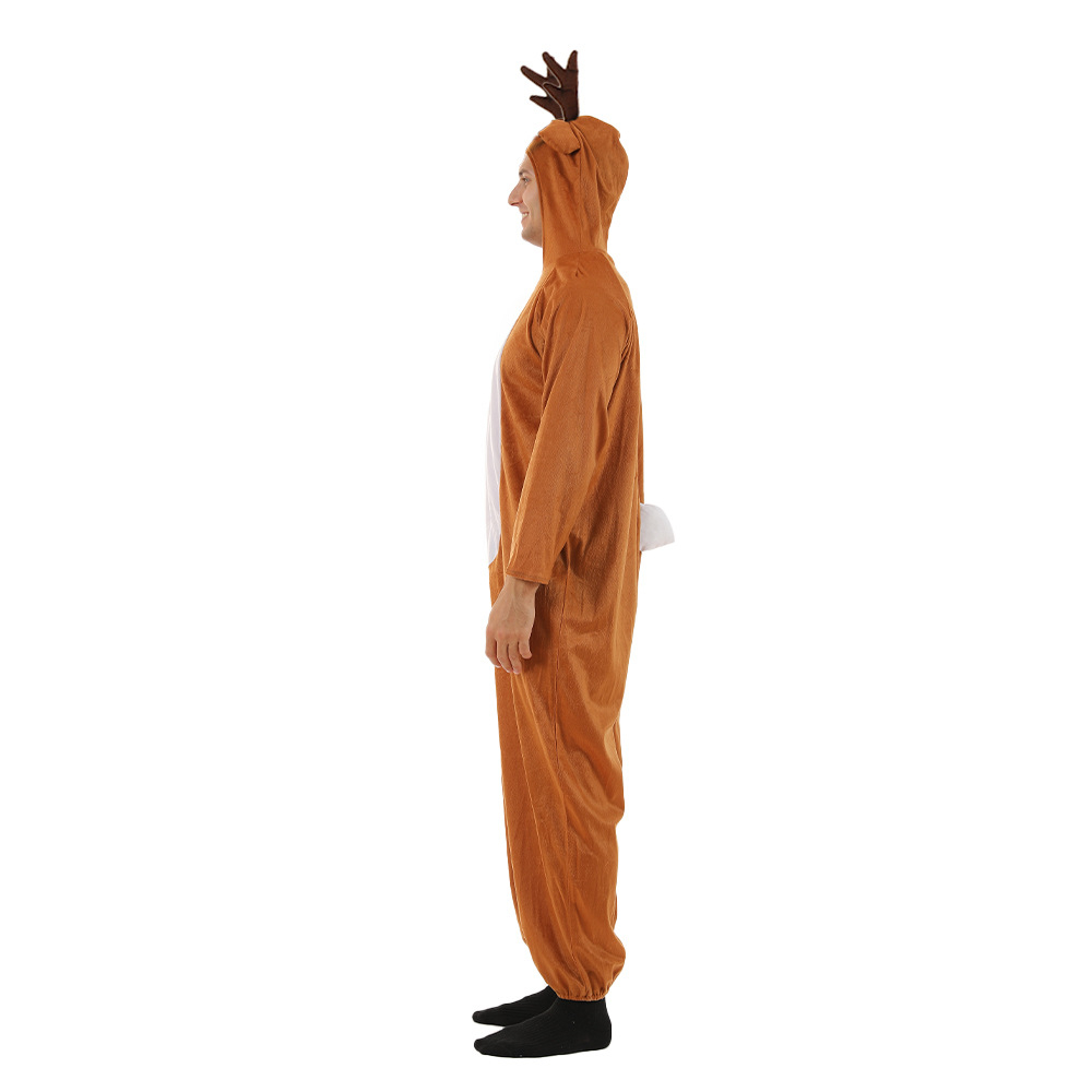(170-180cm) Christmas Erwachsenen Kostüm Plüsch Weihnachts Pyjama Overall Verkleidung für Motto Partys - Rentier