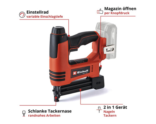 Einhell Power X-Change TE-CN 18 Li accu-spijkermachine, zonder accu en lader