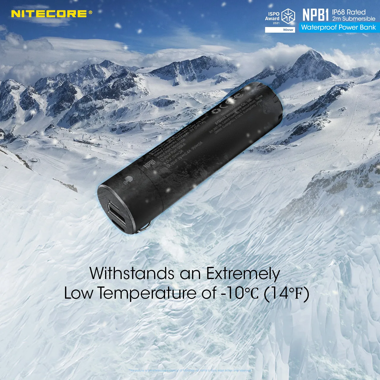 Nitecore Npb1 Waterproof Powerbank 5000 Mah Black