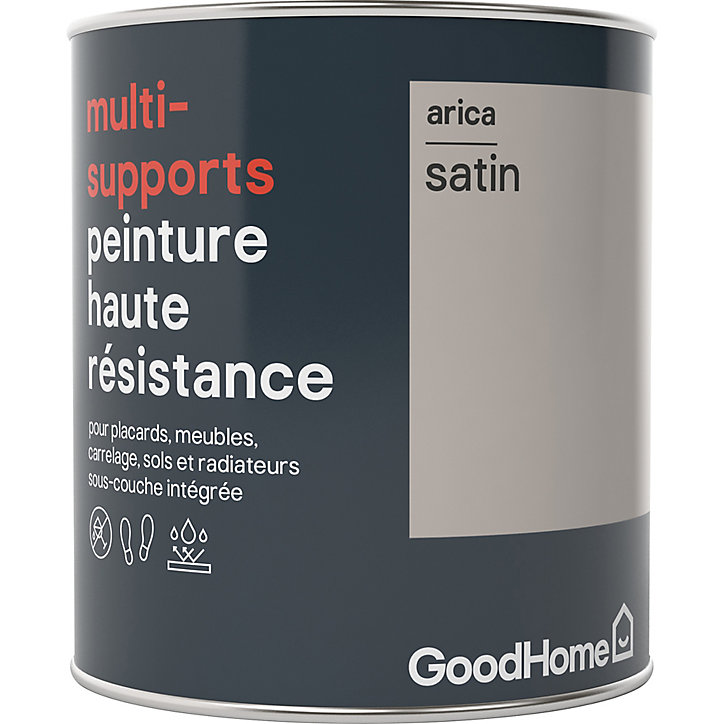 Peinture haute résistance multi-supports GoodHome beige Arica satin 0,75L