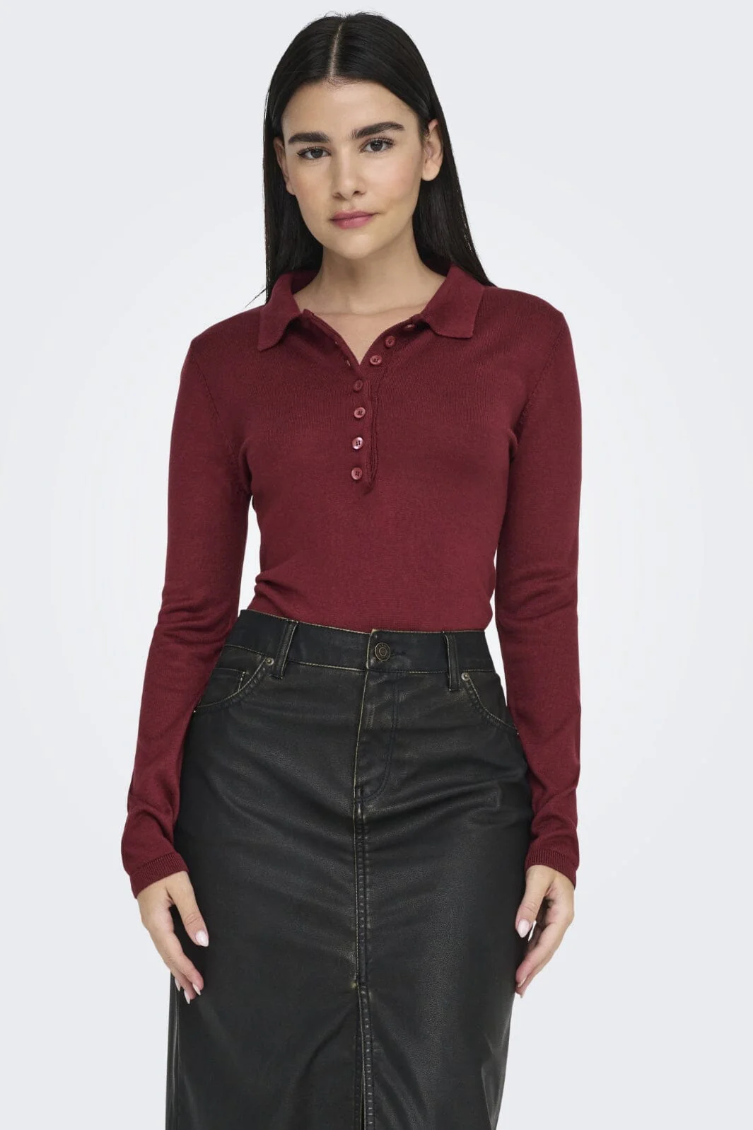 Only Onlcathrine Ls Polo Neck Knt 15347184 4752974 cabernet