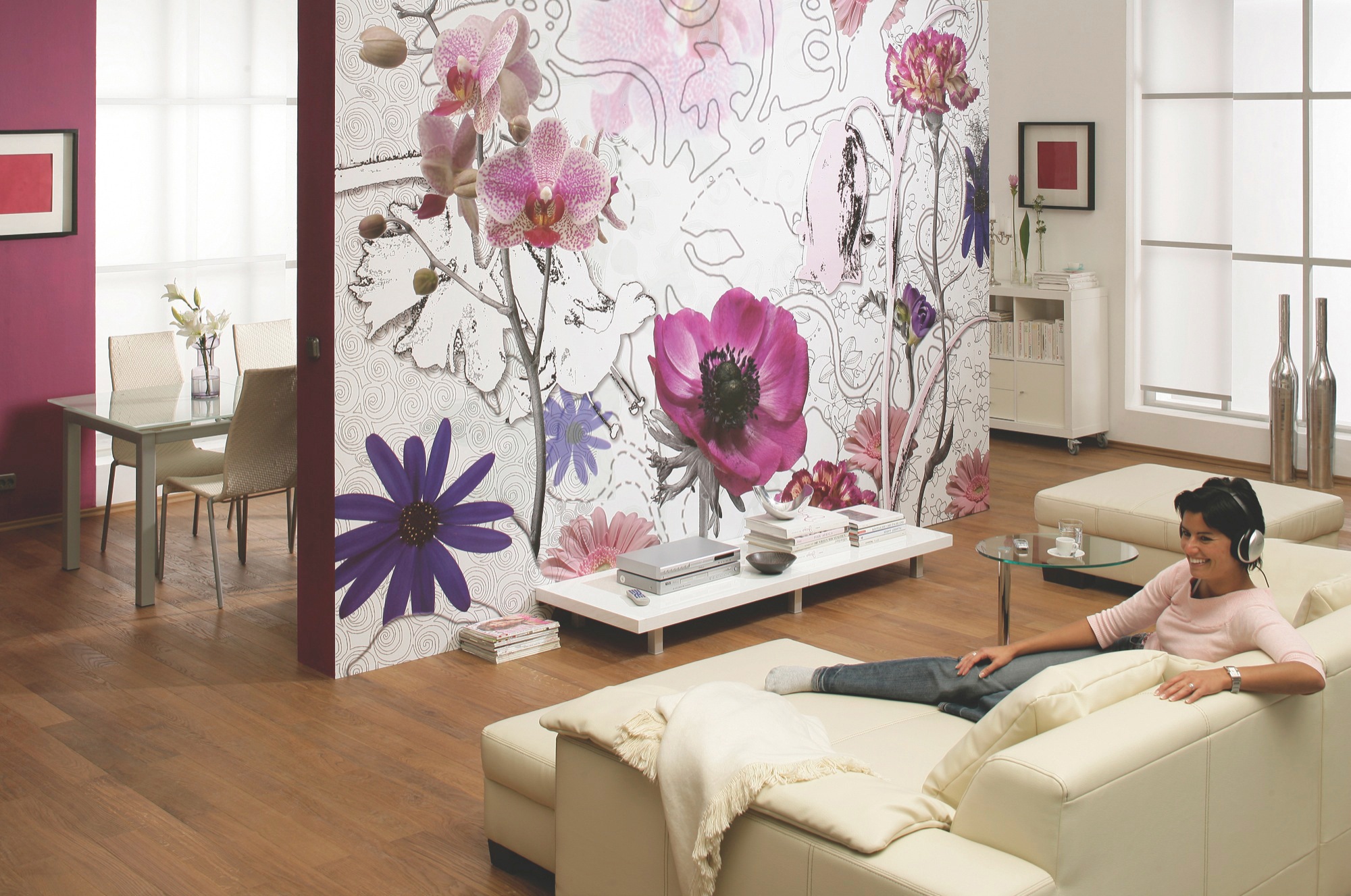 Komar Fototapete »Purple - Grösse 368 x 254 cm« bedruckt glatt Wohnzimmer, Schlafzimmer