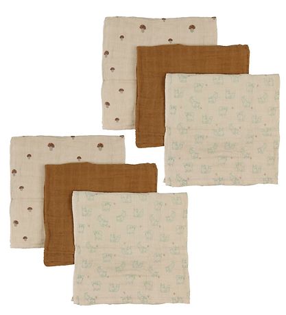 Pippi Spucktücher - 6er-Pack - 65x65 cm - Mandel