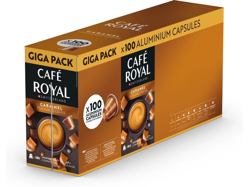 Café Royal Kaffeekapseln für Nespresso Caramel 100 Stück Kaffeekapseln für Nespresso Maschinen