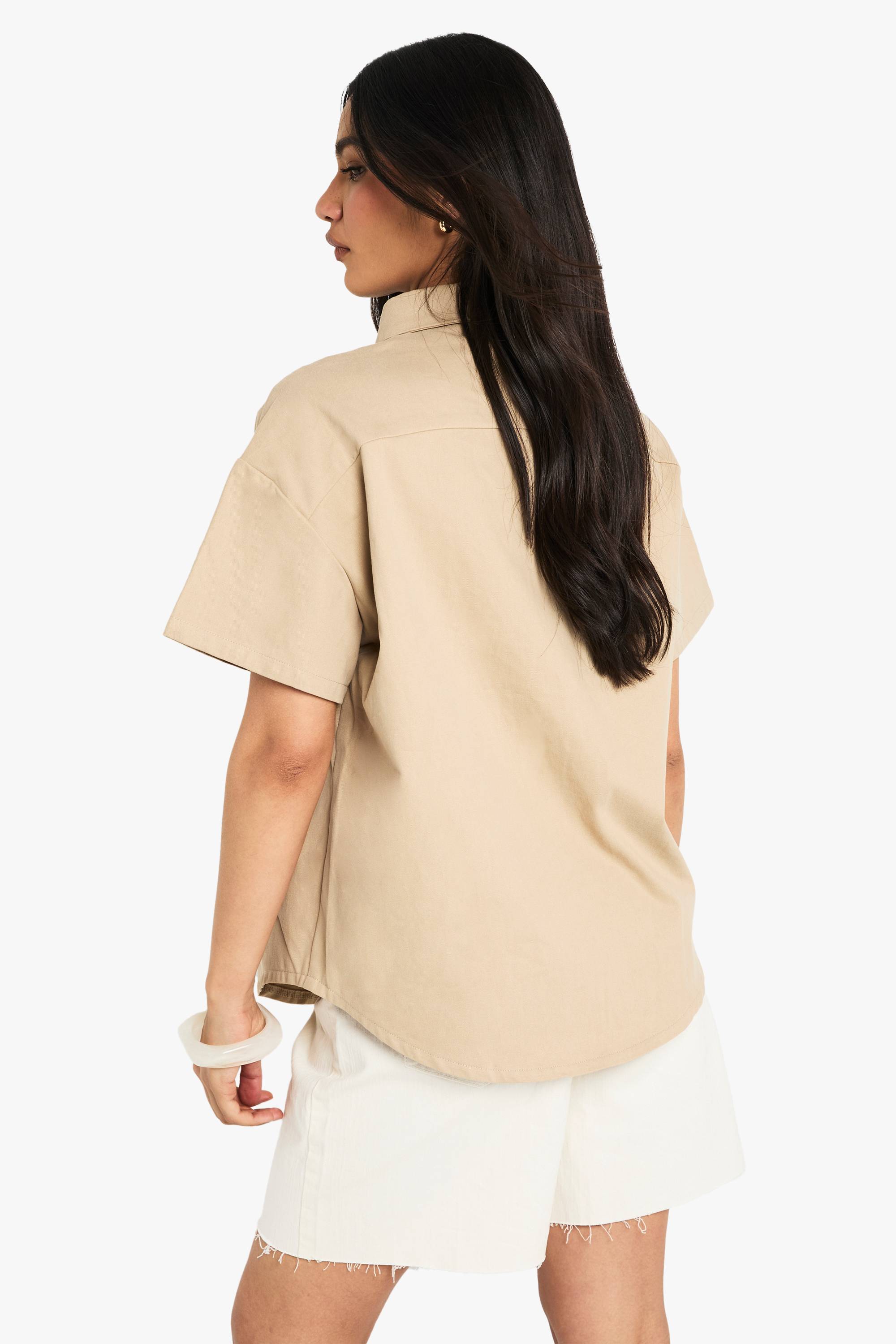boohoo Chemise à manches courtes en sergé