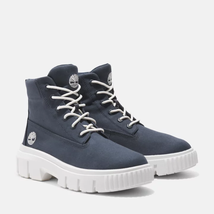 Bottine à lacets mi-haute Greyfield pour femme en bleu foncé