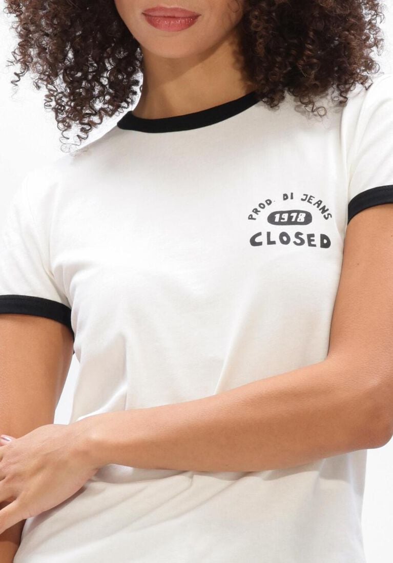 ecru closed t-shirt slim t-shirt