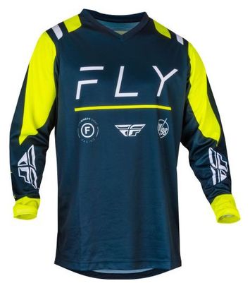Maillot Manches Longues Fly F-16 Navy/Jaune Fluo/Blanc