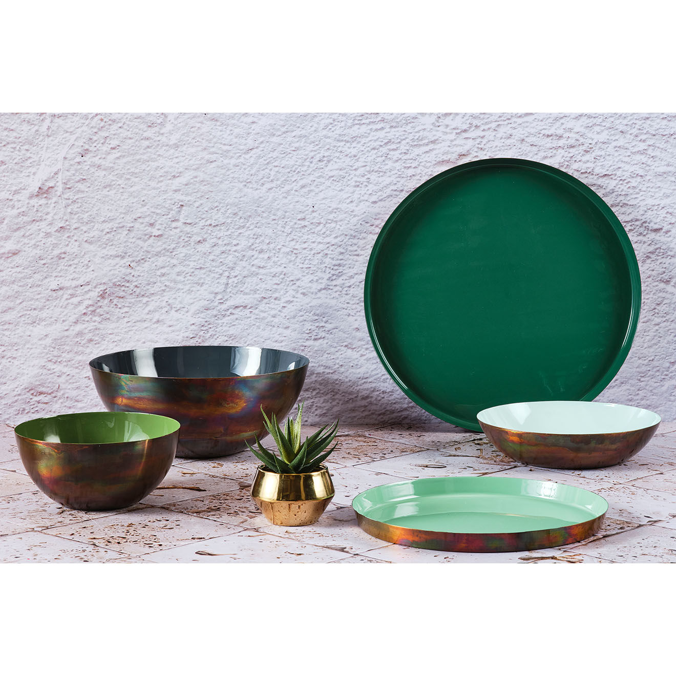 Bjorn Plateau de service en métal Argile - D.20 cm