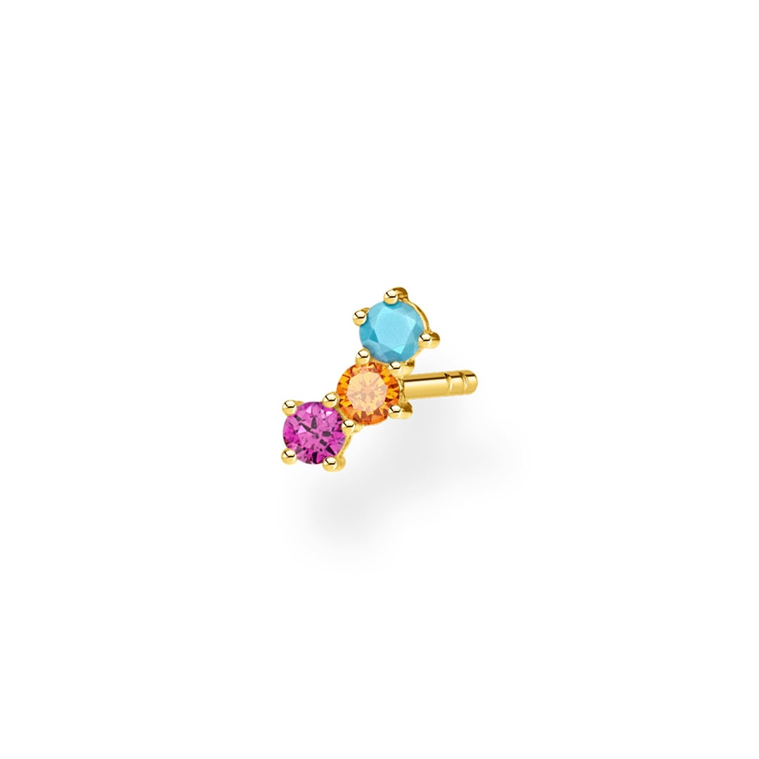 Thomas Sabo Charm Club Einzel Ohrstecker farbige Steine gold