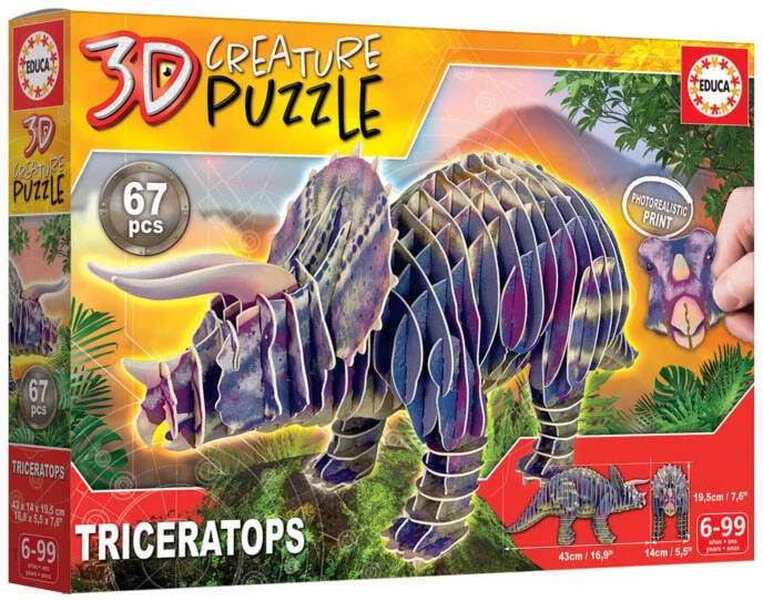 TRICERATOPS 3D CREATURE PUZZLE