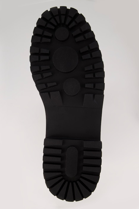 Lederstiefel, XXL-Schaft, Velours, Elastikeinsatz, Weite H