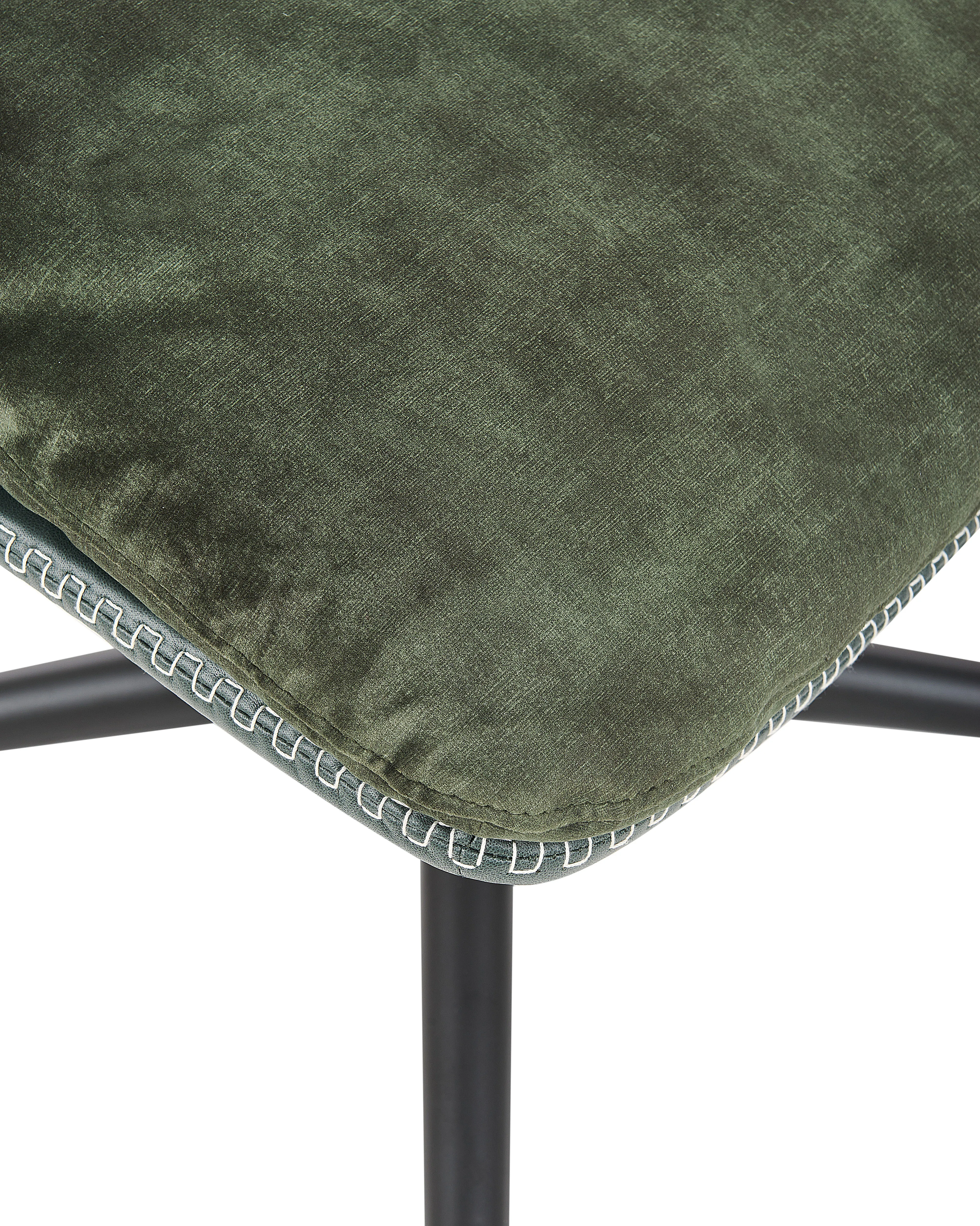 Draaifauteuil EIDE met voetenbank Fluweel Donkergroen